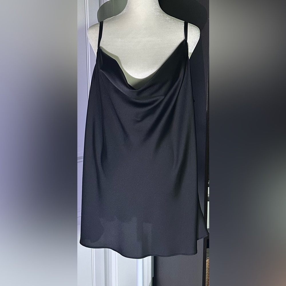 Torrid Black Satin Cami | Draped Neck Silky Tank Top